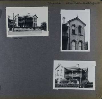 3 photos on page - 3 views of an old double storey mansion with verandahs and balconies