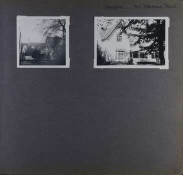 2 photos - 2 views of an old 2 storey house from its garden.
