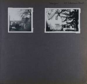 2 photos - 2 views of an old 2 storey house from its garden.