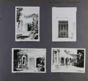 Three views of the entrance and one of the side verandah of this old home