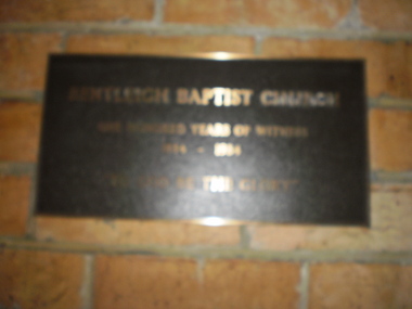 Document - Bentleigh Baptist Church Vickery Street Bentleigh