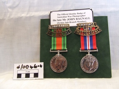 Service Medals and War Photographers Shoulder Badges