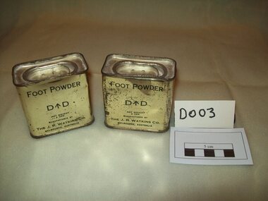 Foot Powder Tins, J.R. Watkins co