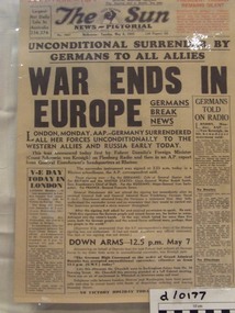 News Paper, Sun News Pictorial, 8th May 1945