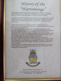 Scroll History of the Warramunga, History of the Warramunga
