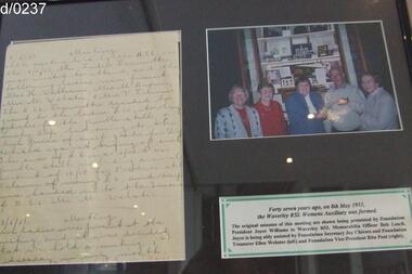 Minutes of Inaugural Women's Auxiliary Meeting