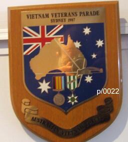 Plaque Vietnam Vererans Parade Sydney 1987, Vietnam Vererans Parade Sydney 1987