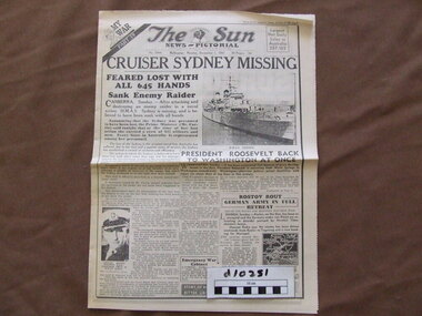 News Paper, The Sun News Pictorial, Dec 1 1941