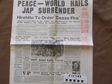News Paper, The Herald, Aug 15 1945 VP Day