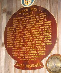 Plaque Honour Roll