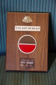 Plaque 2/32 Battalion AIF