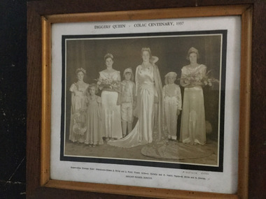 Photograph - Framed Photograph, Eric Willans, Diggers' Queen - Colac Centenary, 1937