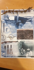 Tool - Barbed wire, World War 1 barbed and information sheet