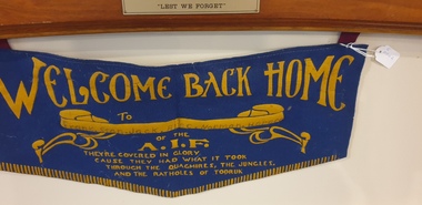 Textile - Baulch Brothers Welcome Home Banner, Welcome Back Home