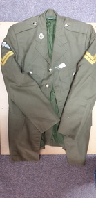 Uniform - Army Dress Jacket belonging to ??, Defence Department Australia, Dress Jacket with Corporal Stripes. This item forms part of Gouge Family Collection, 00/00/19??