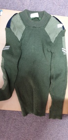Uniform - Khaki Woollen Jumper, Jumper with Corporal Stripes. This item forms part of Gouge Family Collection