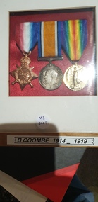 Medal - B. Coombe Medal Case, Defence Department Australia, B. Coome 1914 -1919
