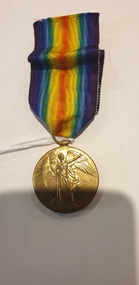 Medal - Victory Medal and Ribbon, World War 1 Medal and Ribbon. Victory Medal awarded to E. E. Connor. Service No:- 2598.         22nd Battalion