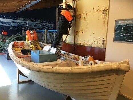 Front side view of the workboat as displayed at the QMM.