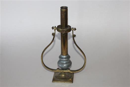 Lamp - Candle Holder supported by brass bracket, screw cap and spring missing