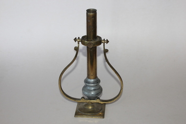 Lamp - Candle Holder supported by brass bracket, screw cap and spring missing