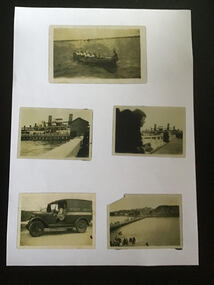 Five snaps of family holiday in old Sorrento using Paddle Steamer, before access to cars became more common. 