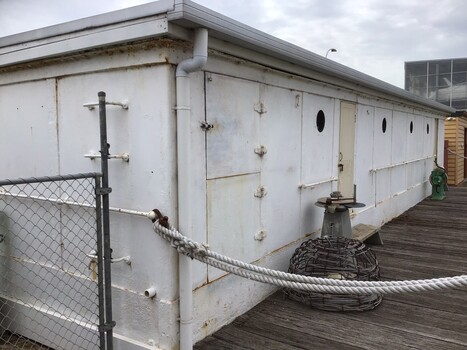Side view of Deckhouse from the SS Shandon, now located at the Queenscliff Maritime Museum.