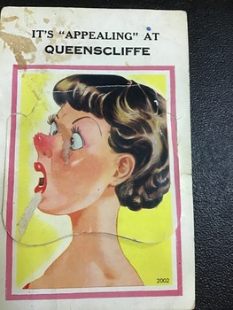 Colour postcard with concertina flap containing photographed scenes around Queenscliffe