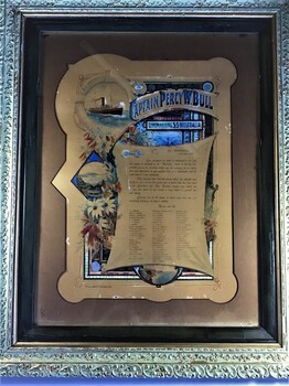 Framed illuminated Address from Captain P W Bull