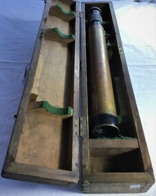 Brass telescope in original timber box