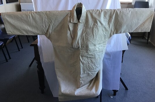 Home made fishermen's smock made from calico.