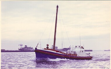 Lifeboat "Queenscliffe" at Port Melbourne after her 1963 re-fit.