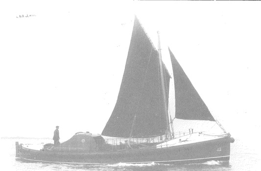Post card to donor, of the BASP lifeboat, a Watson Class lifeboat built by J Samuel White in 1924.  Although built as one of the first motor lifeboats she was also fitted with a mast and sails in case her single 80 hp engine failed.