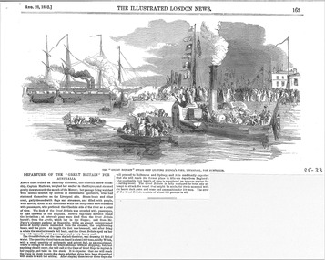 Newspaper - Articles re the steam-packet "Great Britain" and other 'cuttings', Photographer unknown, Plates and stories, 28 August 1952