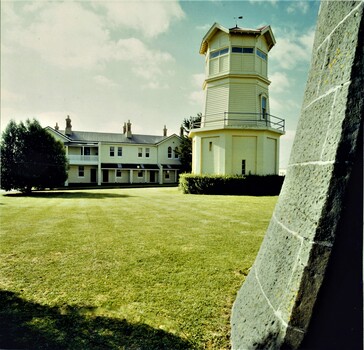 photograph of the Queenscliffe Signal Station with timber upper section on Masonry base