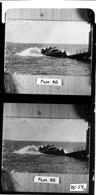 Photograph - Black & white photograph of lifeboat Queenscliffe launching, Photographer unknown, Photographs