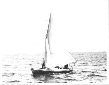Photograph of Couta fishing boat JOYCE possibly becalmed in open waters