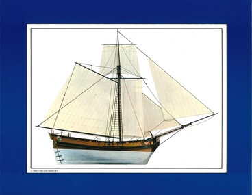 Print of a typical Naval Sloop by Time-Life Books- un-named boat