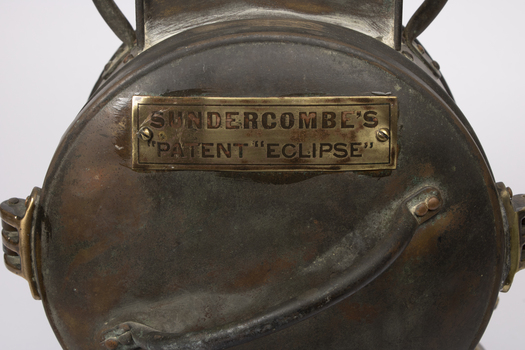 Detail of rear view of a candle powered signal lamp 14cm lens
