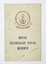 A booklet with a white soft cover showing insignia in red 'Non Sibi Set Patriae' 