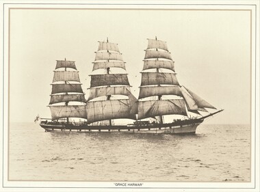 Sepia print of a photograph of the SS GRACE HARWAR