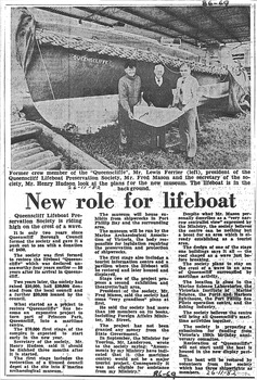Engineers planning the housing of the lifeboat Queenscliffe