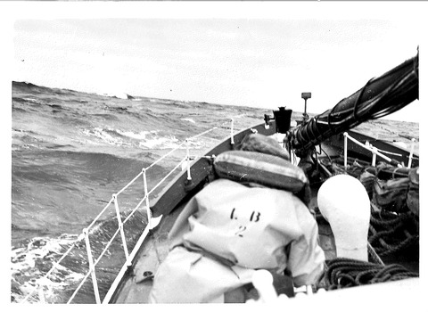 Black & white photograph of The Rip taken from the lifeboat Queenscliffe