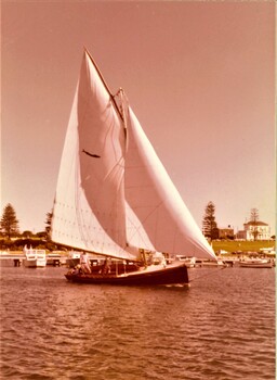 Colour photograph of the Couta boat AERIAL at Portland