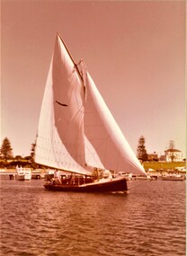 Colour photograph of the Couta boat AERIAL at Portland