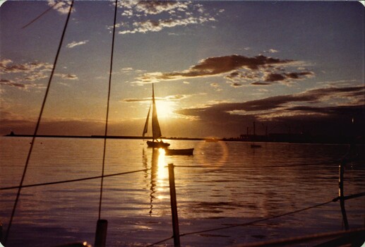 Colour photograph of the Couta boat AERIAL at Portland