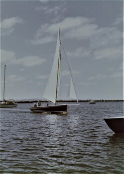 Colour photograph of the Couta boat AERIAL at Portland