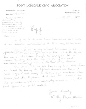 Letter of protest re lifeboat services