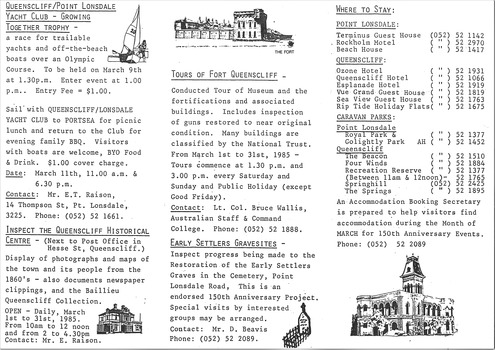 Folded out pamphlet March 1985 Victoria 150th Anniversary