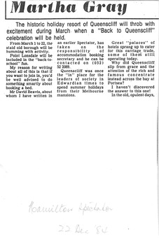 Queenscliffe celebrations March 1985